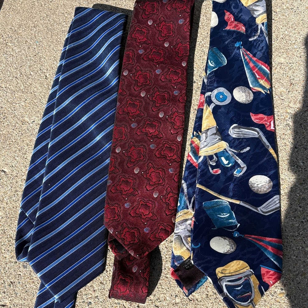 Stylish Men's Tie Set - Blue, Red, Multicolor